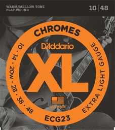 [ECG23] Cordes Guitare Électrique D'Addario XL Chromes Flat Wound 10-48