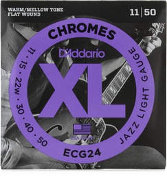 [ECG24] Cordes Guitare Électrique D'Addario XL Chromes Flat Wound 11-50