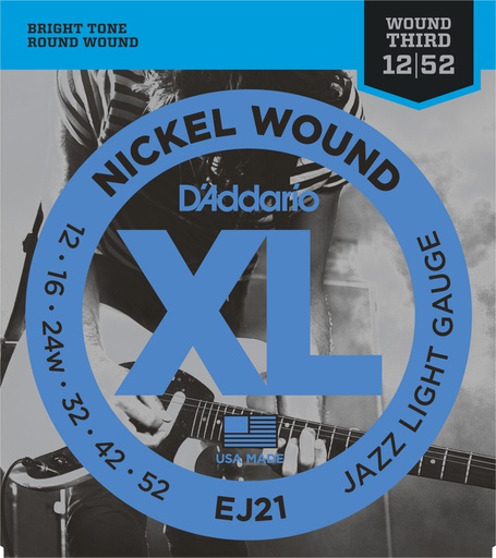 [EJ21] Cordes Guitare Électrique D'Addario XL Nickel Wound 12-52