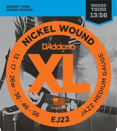 [EJ22] Cordes Guitare Électrique D'Addario XL Nickel Wound 10-56 Wound Third