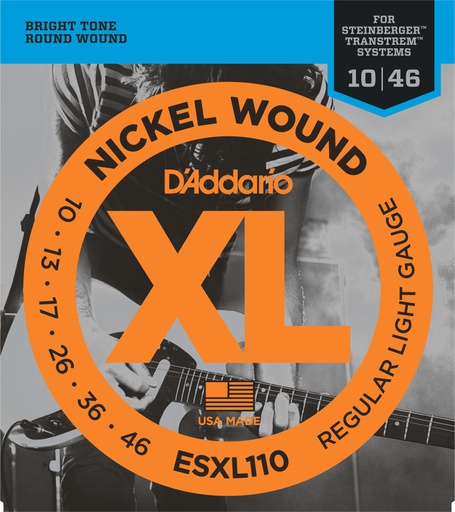 [ESXL110] Cordes Guitare Électrique Steinberger D'Addario XL Nickel Wound 10-46