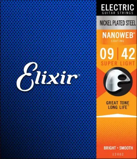[12002] Elixir Nanoweb 9-42 Electric Guitar Strings