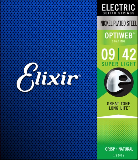 [19002] Cordes Guitare Électrique Elixir Optiweb 9-42