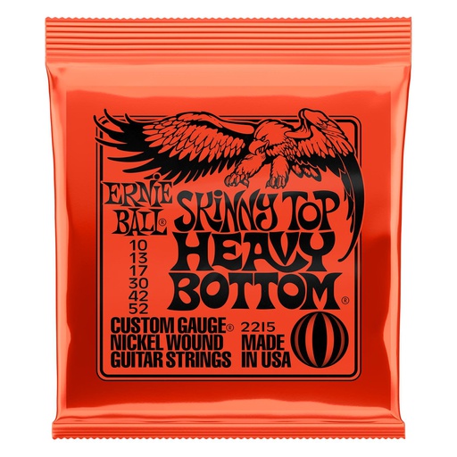 [2215] Cordes Guitare Électrique Ernie Ball Skinny Top Heavy Bottom 10-52