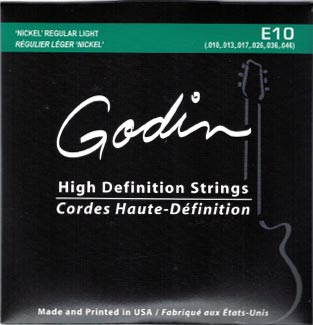 [008964] Cordes Guitare Électrique Godin Haute-Définition  E10 10-46