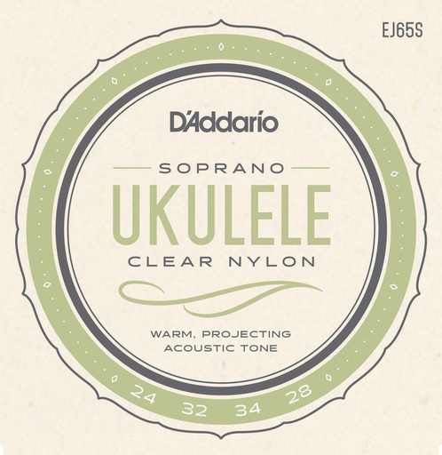 [EJ65S] Cordes Ukulélé Soprano D'Addario Clear Nylon 24-28