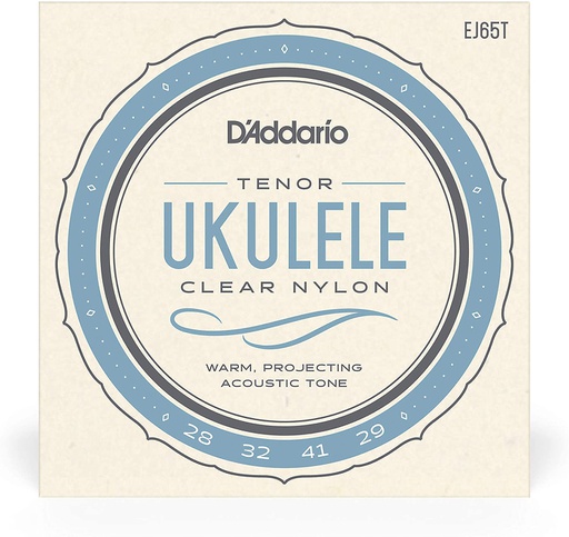 [EJ65T] Cordes Ukulélé Ténor D'Addario Clear Nylon 28-29