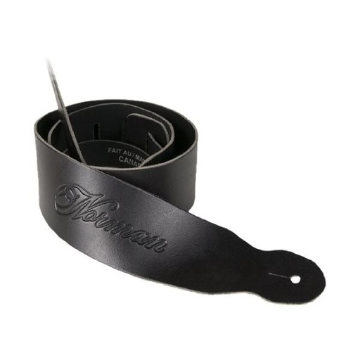 [037223] Courroie Norman Cuir avec Logo Noir