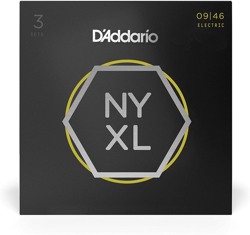 [NYXL0946-3P] Cordes Guitare Électrique D'Addario Paquet de 3 NYXL 09-46