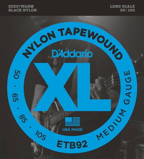 [ETB92] Cordes Basse Électrique D'Addario XL Nylon Tapewound Long Scale 50-105