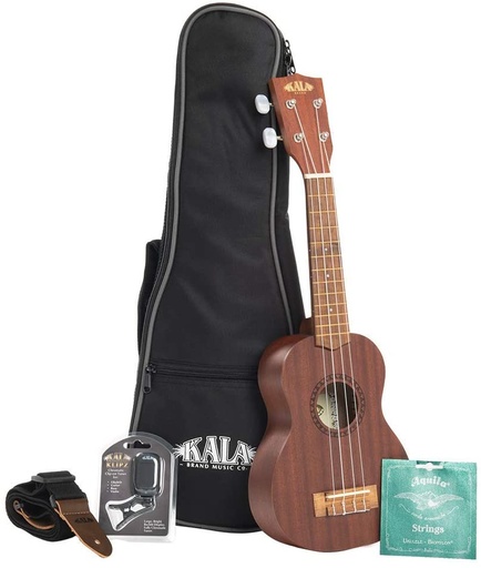[KA-15S-BNDL] Ensemble Ukulélé Soprano Kala Satin Mahogany