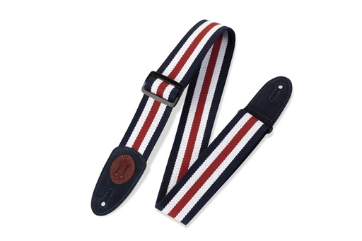 [MSSC8-RWB] Courroie Guitare Levy's Signature Series MSSC8-RWB Bleu-Blanc-Rouge
