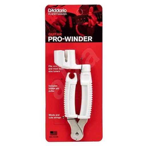 [DP0002W] Outil pour Changement de Cordes D'Addario Pro-Winder Blanc