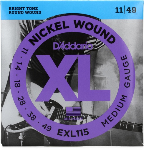 Cordes Guitare Électrique D'Addario XL Nickel Wound 11-49