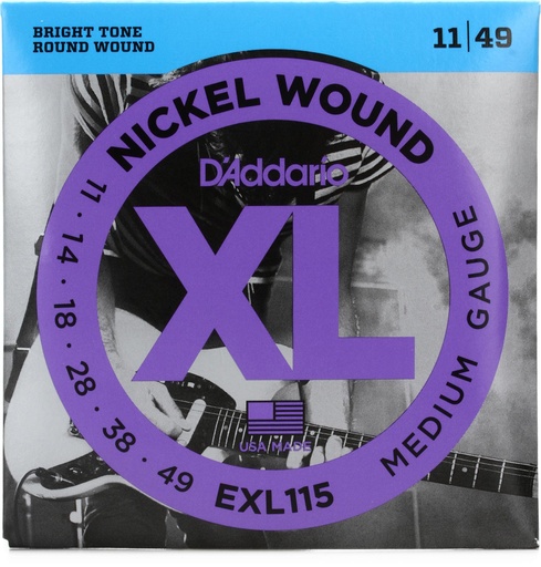 [EXL115] Cordes Guitare Électrique D'Addario XL Nickel Wound 11-49