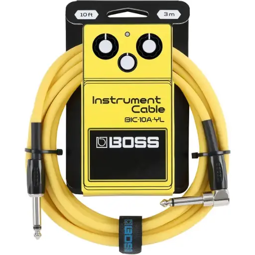[BIC-10A-YL] Câble Instrument Boss 10 Pieds Jaune