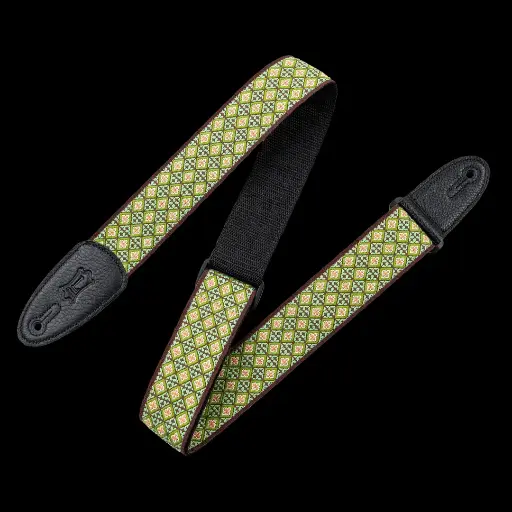 [M8HT-25] Courroie Guitare Levy's Print Series M8HT-25 Green Mosaic Hootenanny
