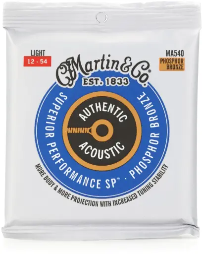 [41Y18MA540] Cordes Guitare Acoustique Martin Authentic Acoustic Phosphor Bronze Light