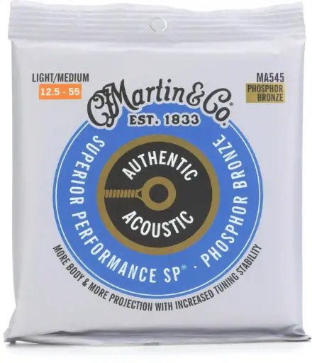 [41Y18MA545] Cordes Guitare Acoustique Martin Authentic Acoustic Phosphor Bronze Light/Medium