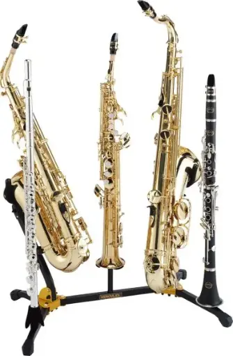[DS538B] Hercules DS538B Alto, Tenor & Soprano Saxophone + Flute & Clarinet Stand