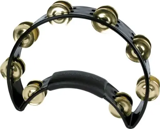 [RT1011] Tambourine Rhythm Tech Noire Avec Jingles Laiton