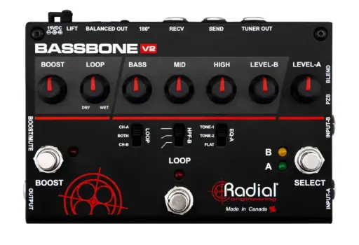 [Bassbone V2] Pédale Radial Preamp Basse Bassbone V2