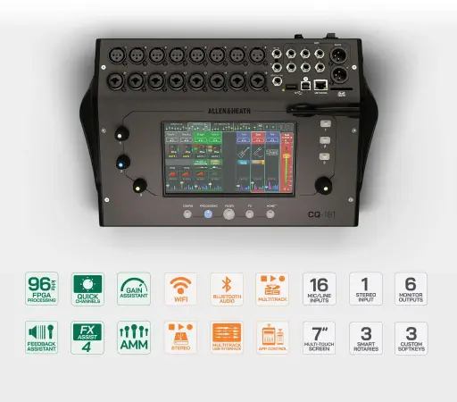 [CQ-18T] Allen-Heath CQ-18T Console Numérique Ultra-Compacte 18 Entrées / 8 Sorties avec Wi-Fi