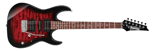 [GRX70QATRB] Ibanez GRX70QATRB série RG Transparent Red Burst Guitare Électrique